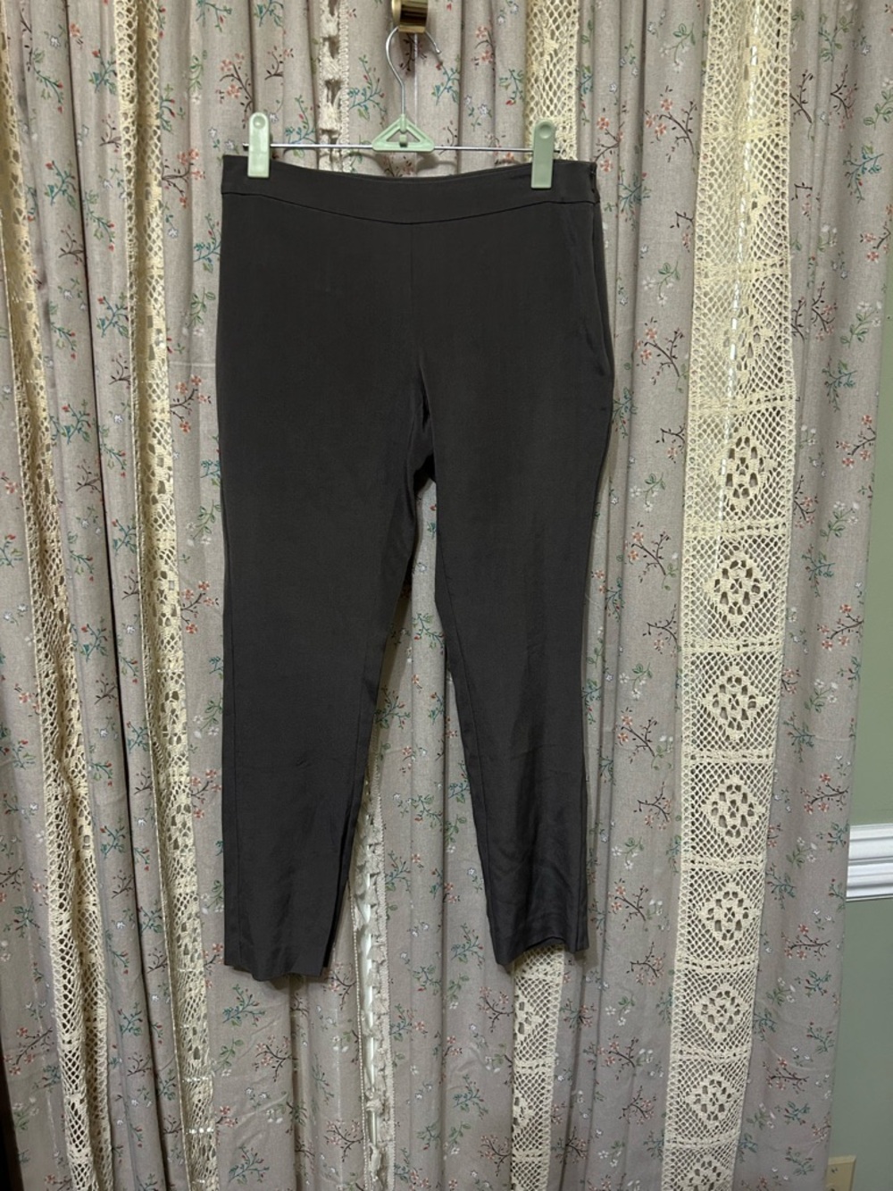 Eileen Fisher Silk Blend Ankle Pants Petite‎ 2P Taupe Minimalist Capsule